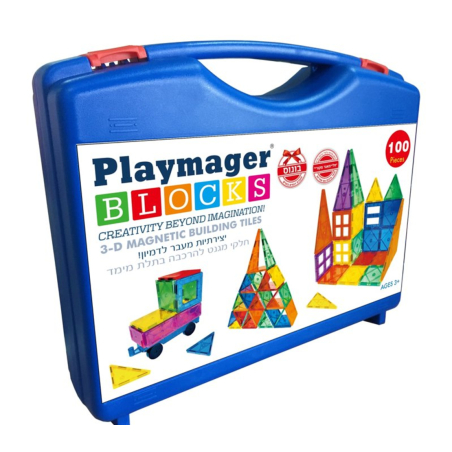 מזוודת מגנטים 100 חלקים PLAYMAGER
