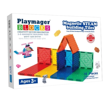 משטחי מגנט מותאמים ללגו 16 חלקים PLAYMAGER
