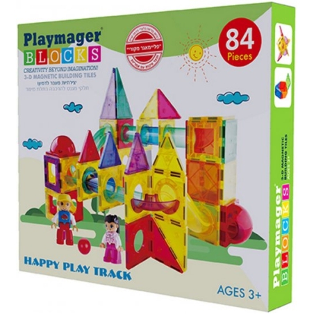 משחק מגנטים לונה פארק 84 חלקים PLAYMAGER