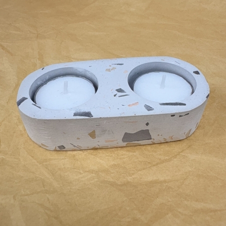 פמוט אובלי לשני נרות