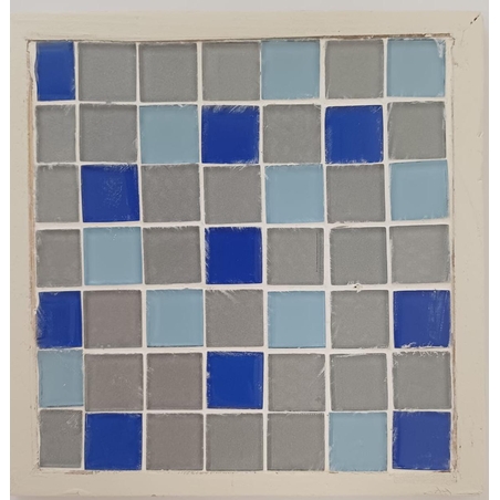 משטח לסירים פסיפס דגם קוביות גווני כחול