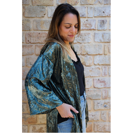 קימונו דנה קטיפה ירוק