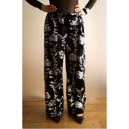 מכנס אביטל קטיפה ופאייטים כסופים