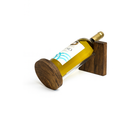 מעמד לבקבוק יין מעץ אגוז אפריקאי