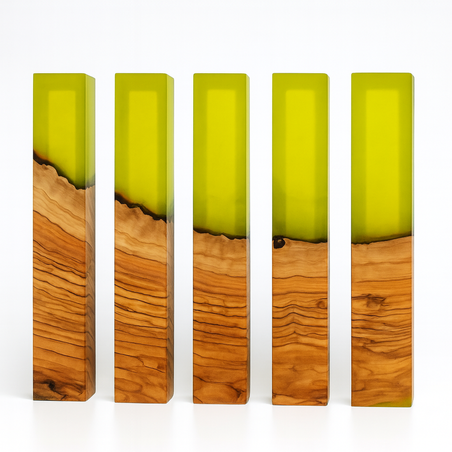 סט מזוזות עץ זית עם אפוקסי