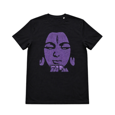 חולצת טי- black with neon purple ACID SHIVA t-shirt