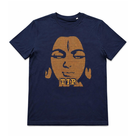 חולצת טי- navy with neon orange ACID SHIVA t-shirt