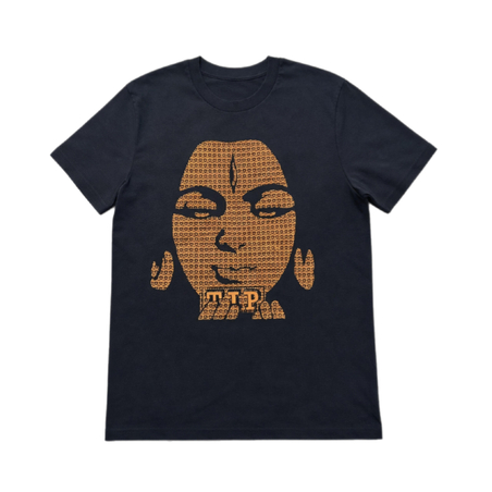 חולצת טי- black with neon orange ACID SHIVA t-shirt