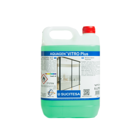 VITRO PLUS –ויטרו פלוס נוזל לניקוי והברקת חלונות ומשטחי נאנו מונע טביעות אצבע - 5 ליטר