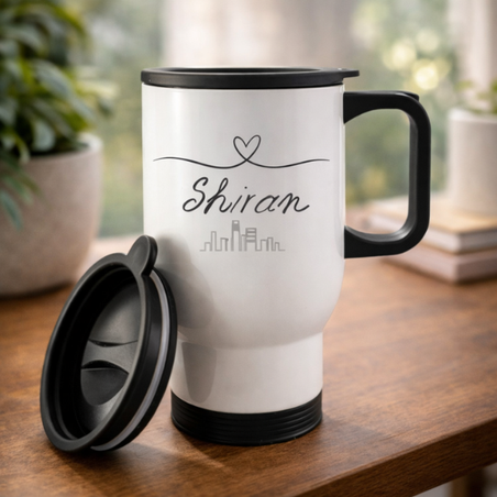 ספל נירוסטה תרמי לבן