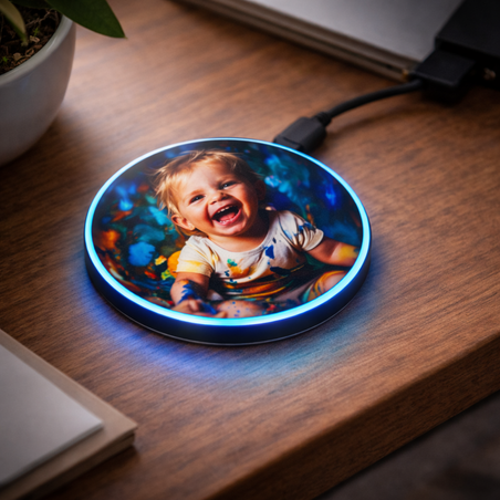 מטען אלחוטי עם תאורת לד