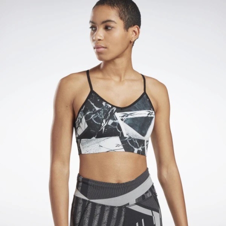 חזיית ריבוק נשים | Reebok Workout Ready Printed Sports Bra