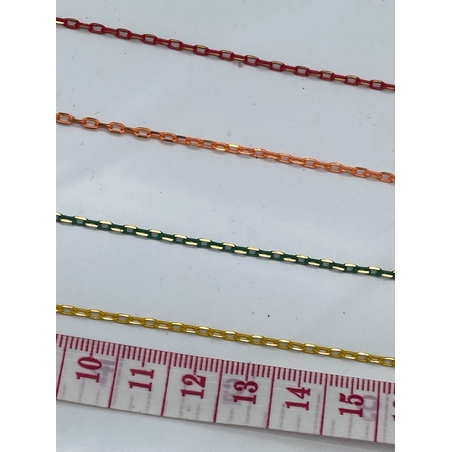 שרשרת חוליות אובליות פליז רוחב 2ממ בחיתוך דיימונד קאט בציפויים צבעוניים (11)