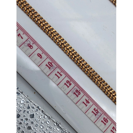 שרשרת פליז בעבודת יד גורמט 2 שורות מולחמות רוחב 7 ממ (17)