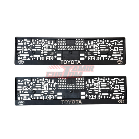 זוג מסגרות ללוחית רישוי עם סמל טויוטה