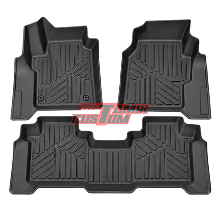 שטיחי 3D לרכב GMC Sierra EV חשמלית 2024 ומעלה בהתאמה מלאה - סט שטיחים קדמיים ואחוריים