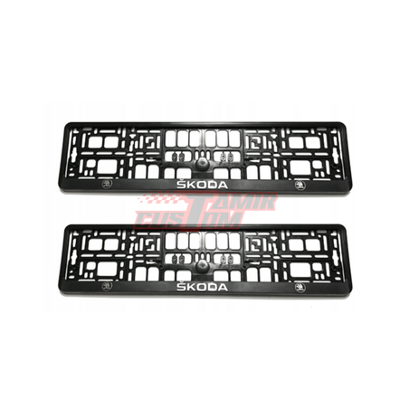 זוג מסגרות ללוחית רישוי עם סמל טסלה