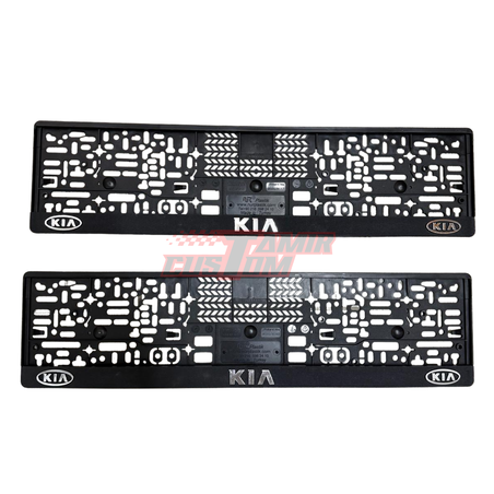 זוג מסגרות ללוחית רישוי עם סמל קיה