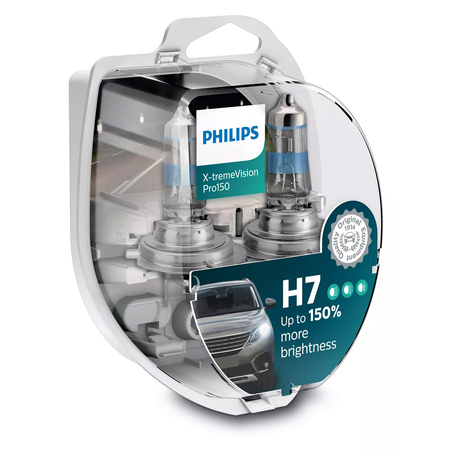 זוג נורות PHILIPS X-tremeVision Pro150 55W 12V H7