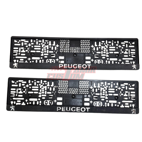 זוג מסגרות ללוחית רישוי עם סמל פיגו