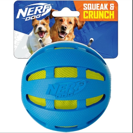 🎾 Nerf Dog Checker Crunch Ball – כדור קראנץ' כיפי ועמיד לכלבים