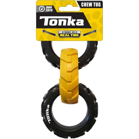🛞 Tonka Rubber 3-Ring Tug Dog Toy – צעצוע משיכה חזק