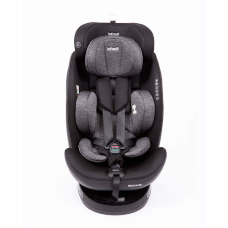 כסא בטיחות מסתובב משולב בוסטר i-Rotate R129 אפור אינפנטי