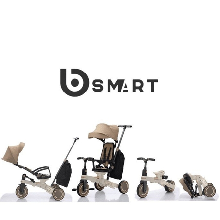תלת אופן חדשי 5 ב1 דו כיווני מתקפל - מבית ביסמרט BSMART-מוקה