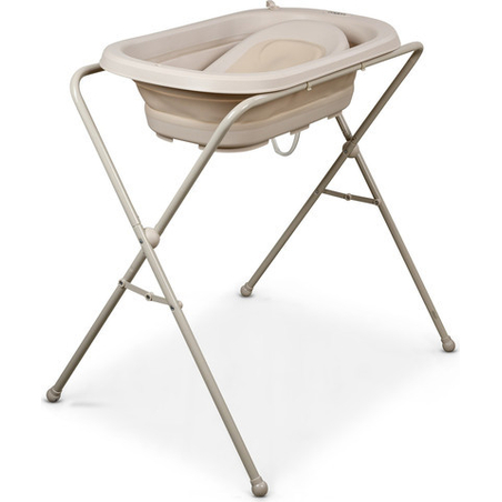 אמבטיה סיליקון מתקפלת כולל מעמד צינורית ומושב אמבטיה דפני מתקפל BEBE שמנת/ב'ז