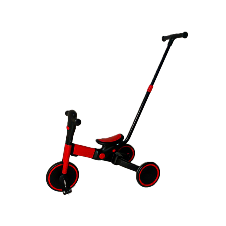 תלת אופן משולב אופני איזון עם ידית דחיפה Infanti - אדום