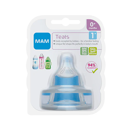 מאמ | mam זוג פטמות שלב 1 זרימה איטית