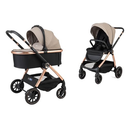 עגלת תינוק משולבת כולל אמבטיה וטיולון דגם Leona צבע בז'