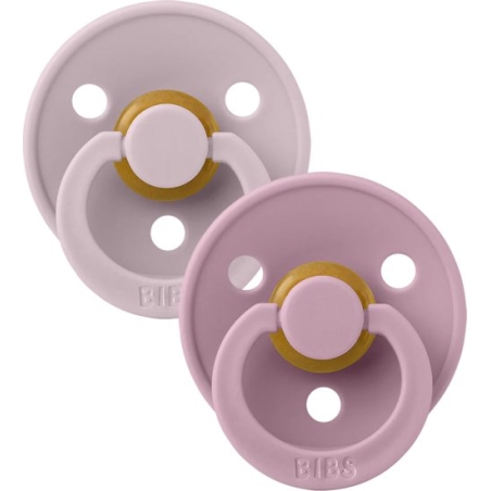 BIBS - זוג מוצצי לטקס ורוד/לילך 0-6 חודשים דגם Colour