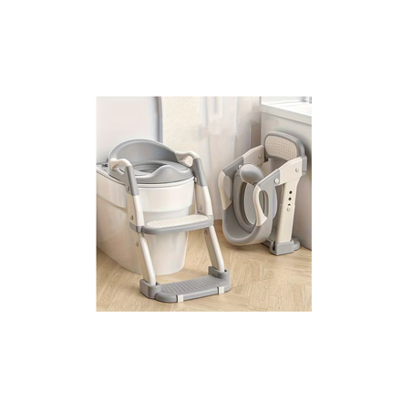 סיר גמילה מתקפל עם מדרגות – פתרון מושלם לתהליך הגמילה - אפור