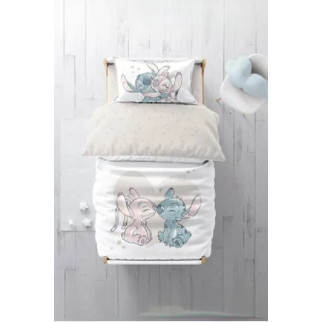 סט מצעים למיטת מעבר 100% כותנה סטיץ' ואנג'ל מחובקים