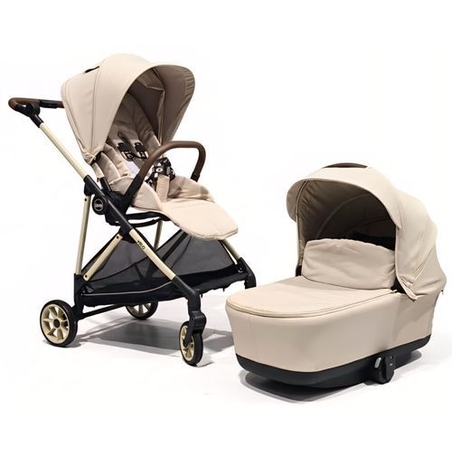 עגלה משולב אמבטיה+ טיולון+ סל קל + בסיס איזופיקס דגם velo  שמנת בייבי מישל