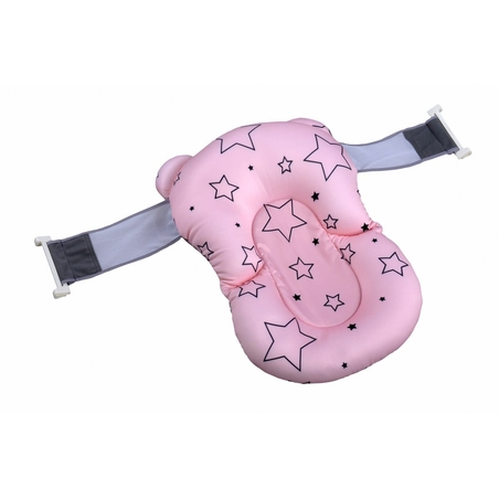 כרית צפה ורוד לאמבטיית תינוק עם תופסנים