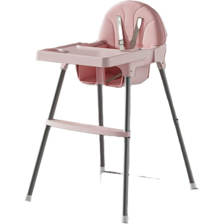 כיסא אוכל 2ב1 כולל ריפוד צבע ורוד baby Queenix