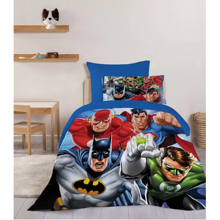 סט מצעים למיטה יחיד - באטמן וחברים