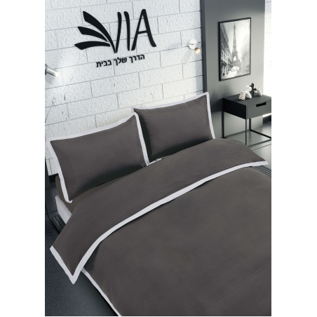 סט מצעים למיטה זוגית רחבה בובו צבע אפור כהה 180/200