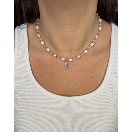 שרשרת  Hamsa & Pearl