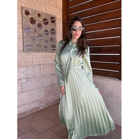 שמלה לוריס - ירוק מנטה