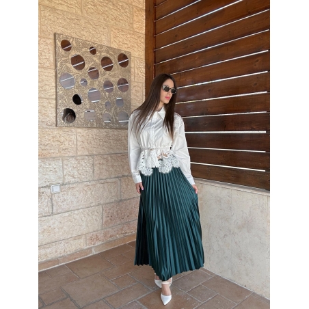 חצאית מיה -ירוק בקבוק