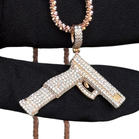 שרשרת אקדח מרוז גולד כסף טהור