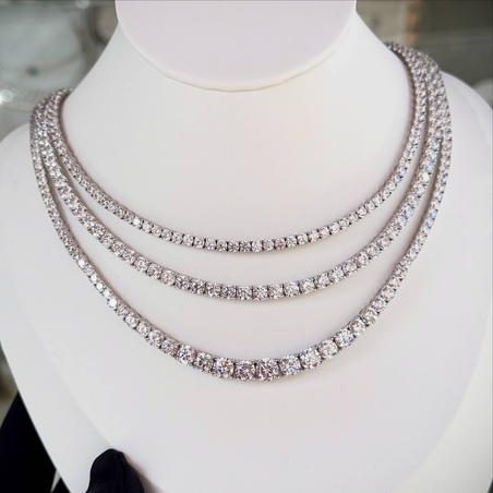 שרשרת טניס מכסף אמיתי - 5 ממ גודל האבנים