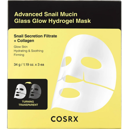 COSRX- קוסרקס מסיכת הידרוג'ל מתקדמת עם ריר חילזון למראה עור זוהר כזכוכית