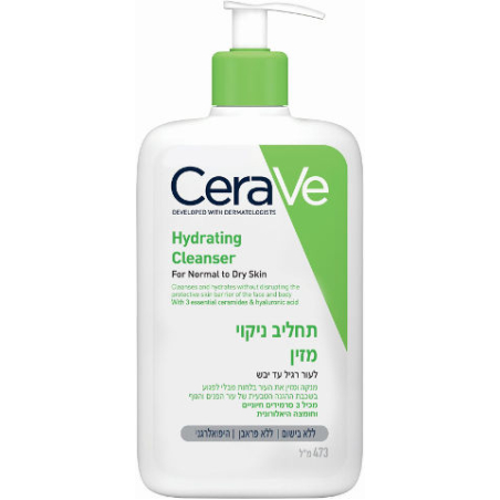 CERAVE - תחליב ג'ל לניקוי והזנת העור בלחות רגיל-יבש