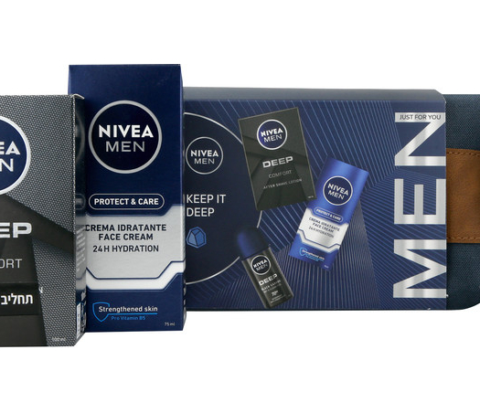 NIVEA - KEEP IT DEEP סט אפטר שייב + דאודורנט רול און + תחליב לחות