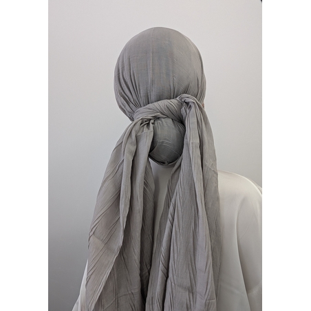 מטפחת לונג מקומטת אפור