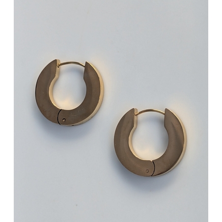 עגיל חישוק עבה stainless steel - זהב